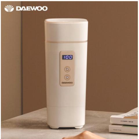 大宇(DAEWOO)電水壺 燒水壺便攜式家用旅行電熱水壺 隨行沖奶泡茶辦公室養生保溫杯 D2升級款 白色