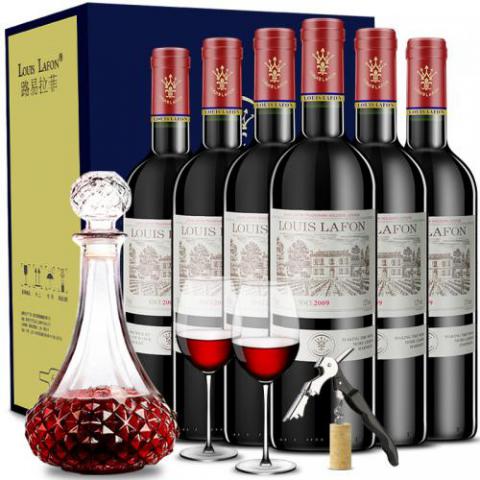 法國原酒進口紅酒 路易拉菲2009年珍藏干紅葡萄酒進口禮盒 750ml *6瓶