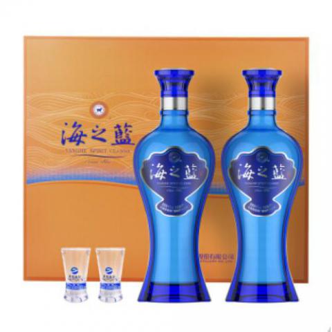 洋河藍色經(jīng)典 海之藍 42度 禮盒裝 480ml*2瓶白酒 口感綿柔濃香型
